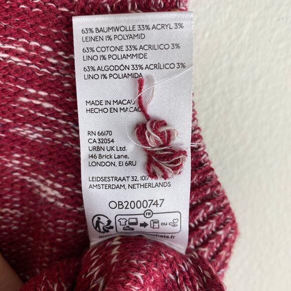 Pilcro Sleeveless Knit Top Size L Red Marled Sweater Vest Casual Anthopologie - Picture 11 of 12